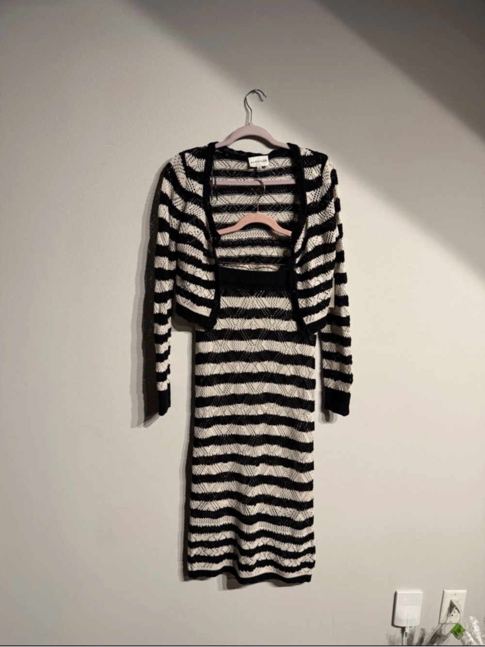 Freshman 1996 striped knit sweater and skirt set